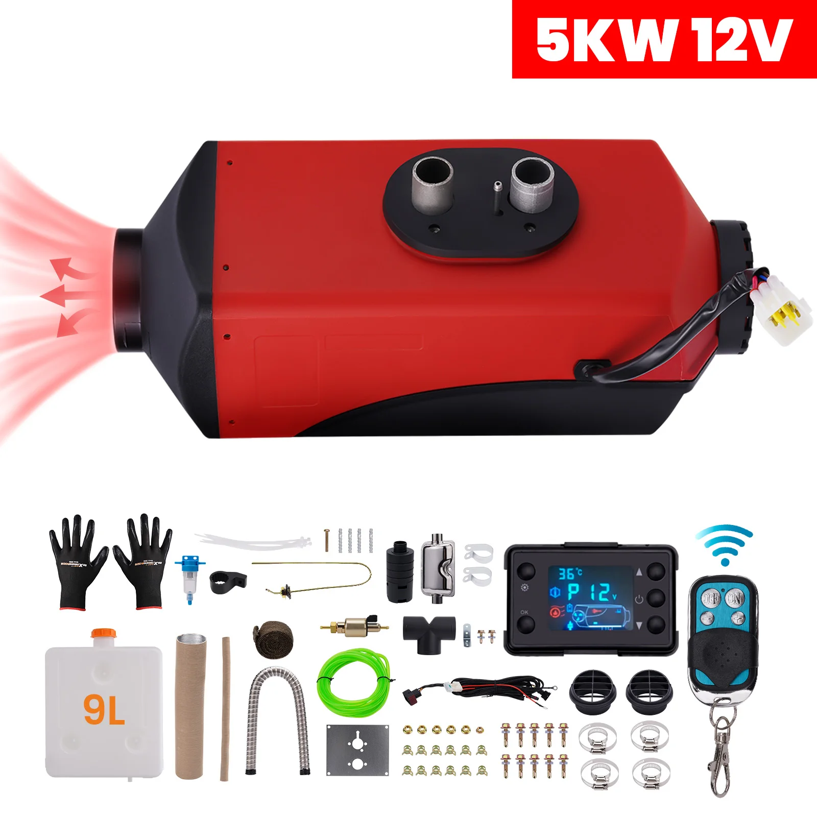 12V 5KW Diesel Heater Air heater With LCD Switch For Truck Caravan Bus Lorry