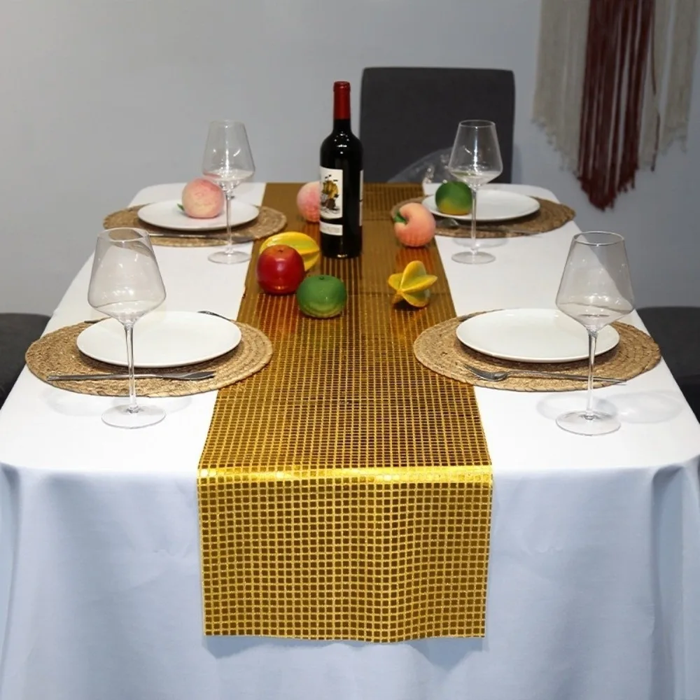 Party Decoration Mirror Glitter Sequin Table Runner Disco 30*120cm Tablecloth Dining Table Decoration Festival Supplies