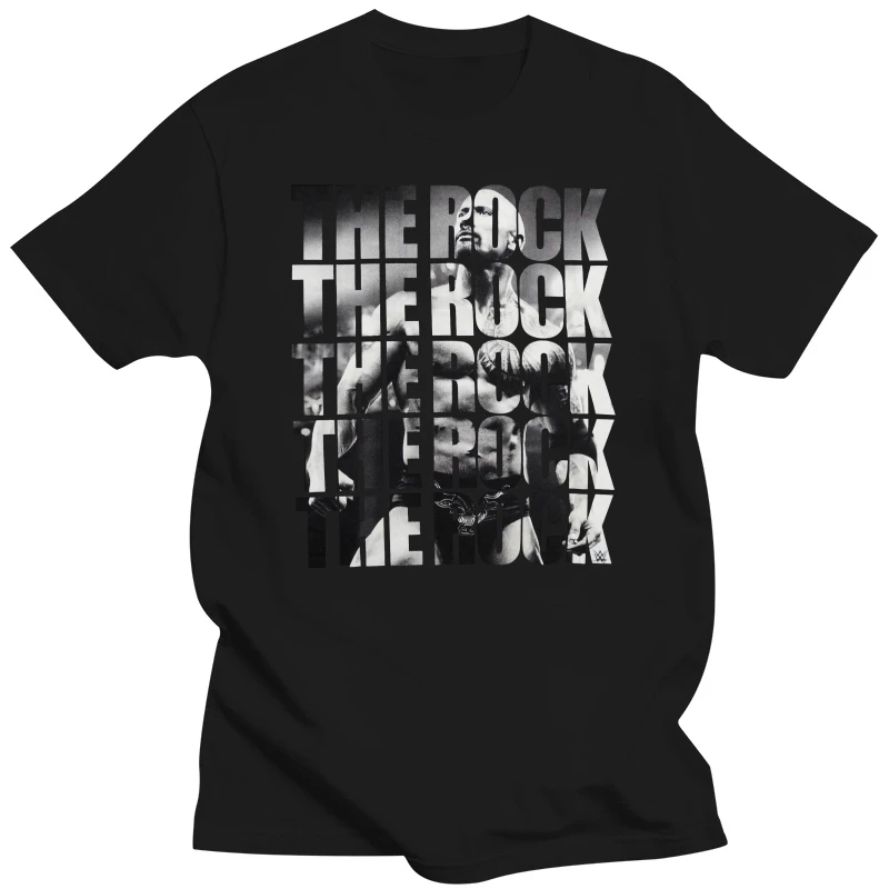 The Rock DWAYNE JOHNSON Bull Logo Mens Black T-shirt