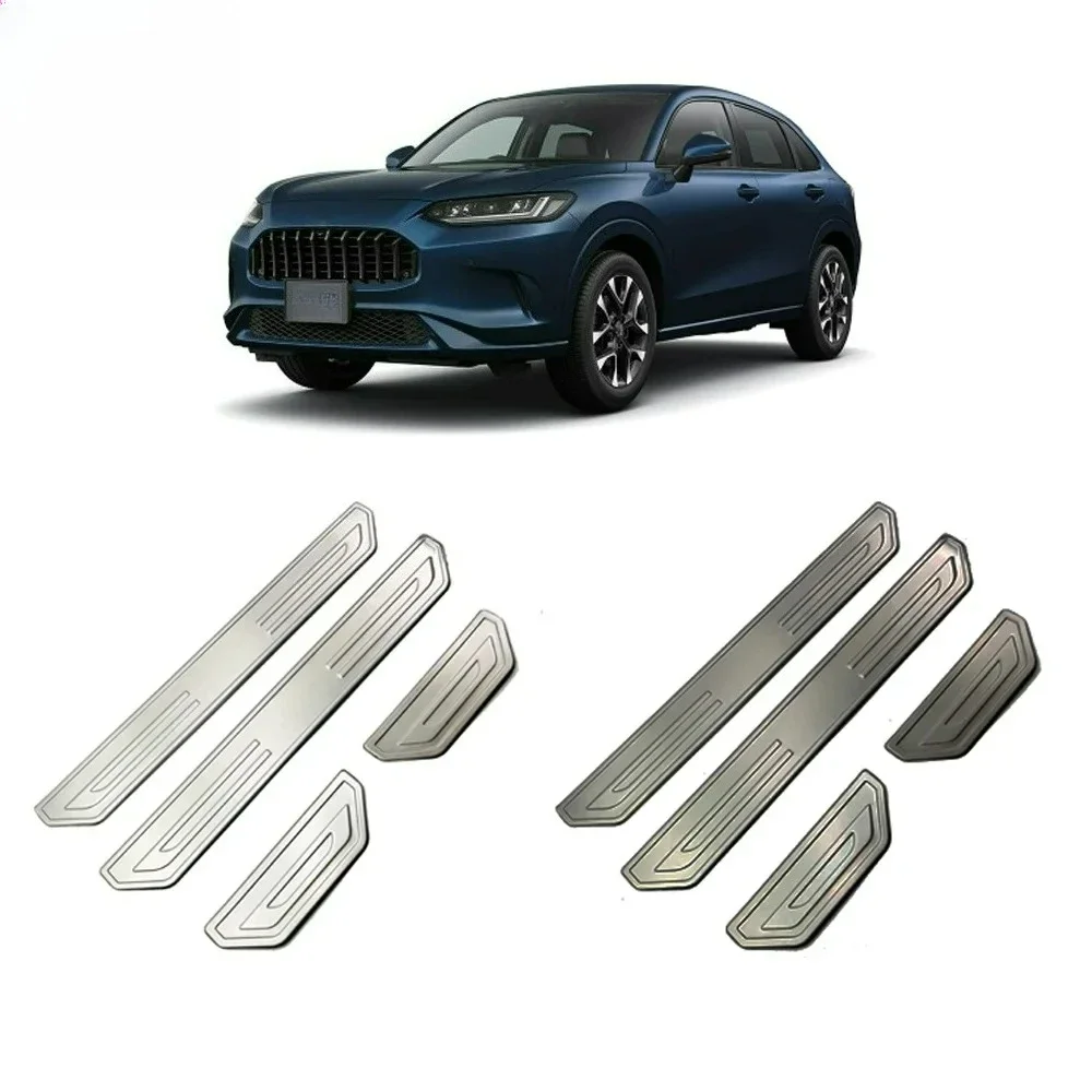 

Car Stainless Steel Front Rear Outer Door Sill Pedal Scuff Plate Cover Trim For Honda ZRV ZR-V HR-V HRV 2022+