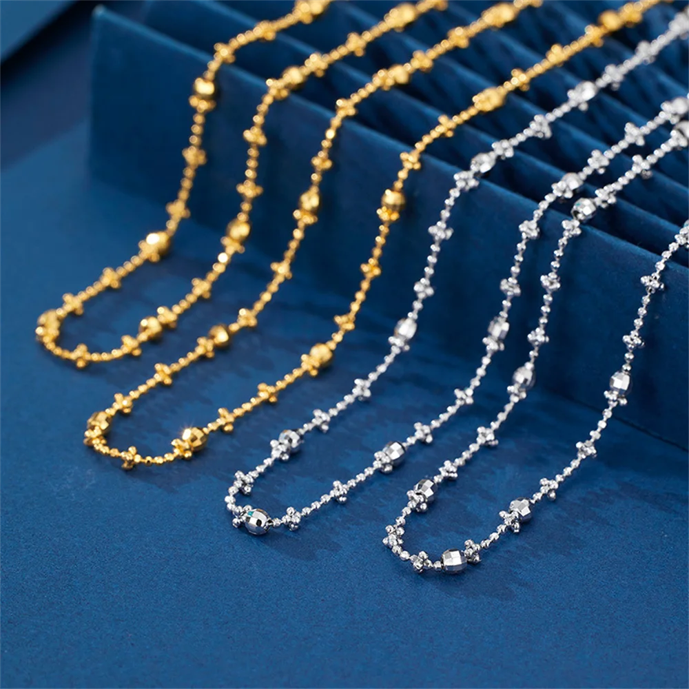 

Korean Light Luxury Collarbone Chain, 925 Sterling Silver, Sliding Adjustable Design Niche Women's Choker Necklace