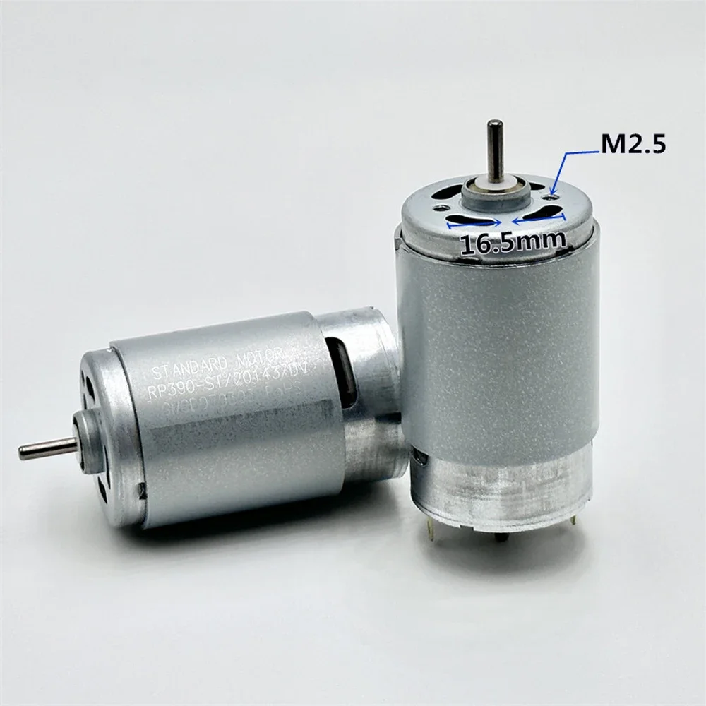 390 Dual Output Shaft Carbon Brush High Torque Motor DC 6V-24V Machine Sweeping Machine Middle Sweeping Carbon Brush Motor