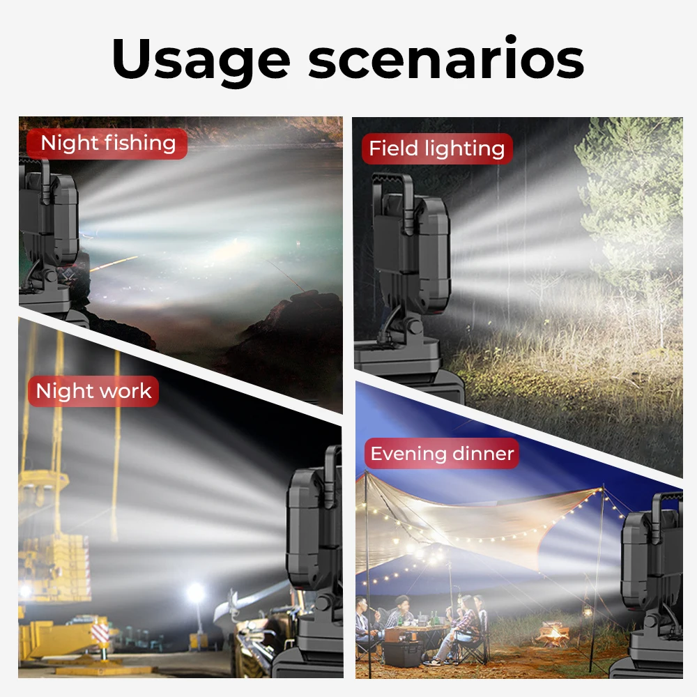 

Led Light For Makita /Dewalt /Miwaulkee18V Battery Spotlight Outdoor Work Fishing Handheld Emergency Tool Work Lights Lamp