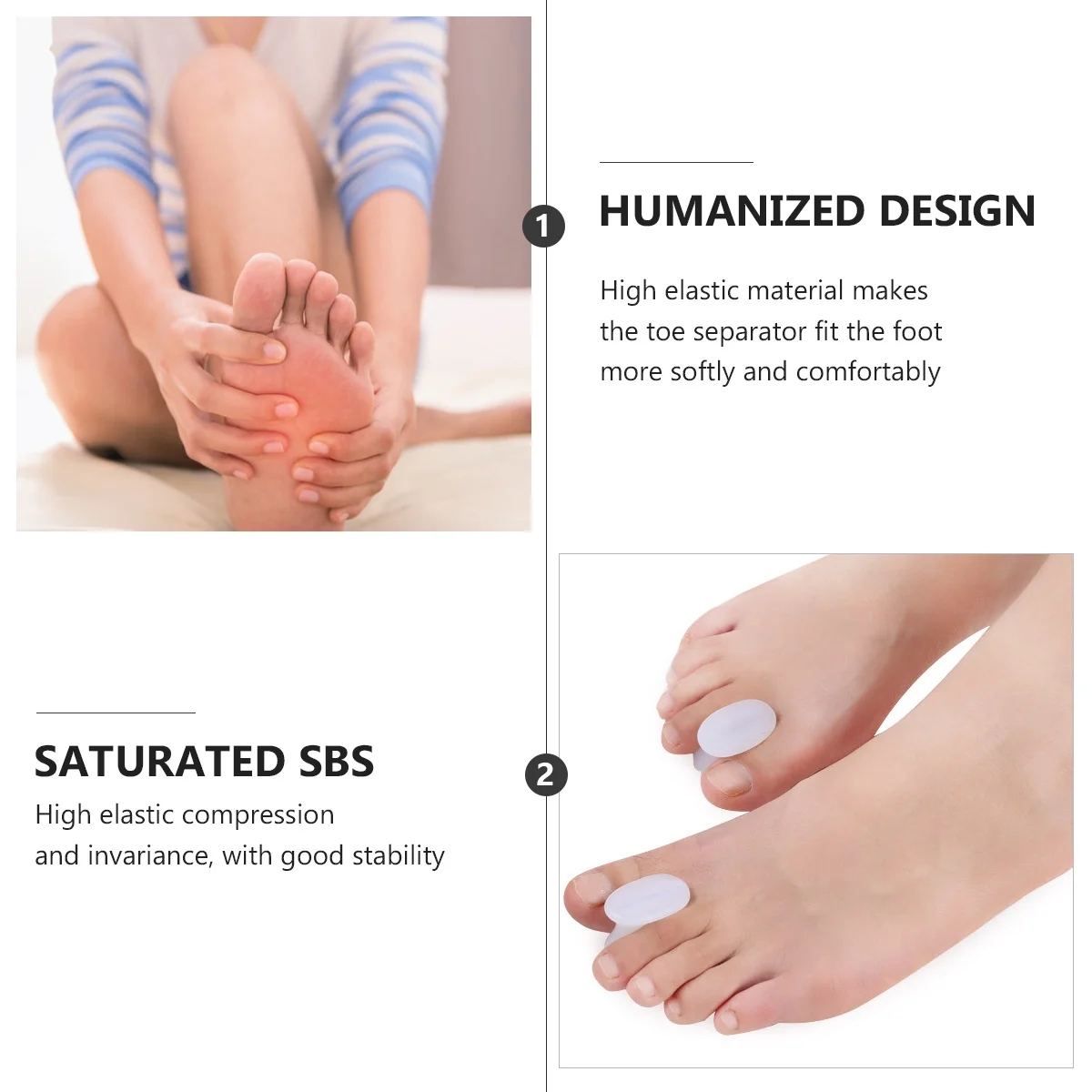 

5Pairs Bunion Corrector Toe Separators Foot Corrector Durable Feet Care Tool Corrects Toe Alignment Relieves Pain
