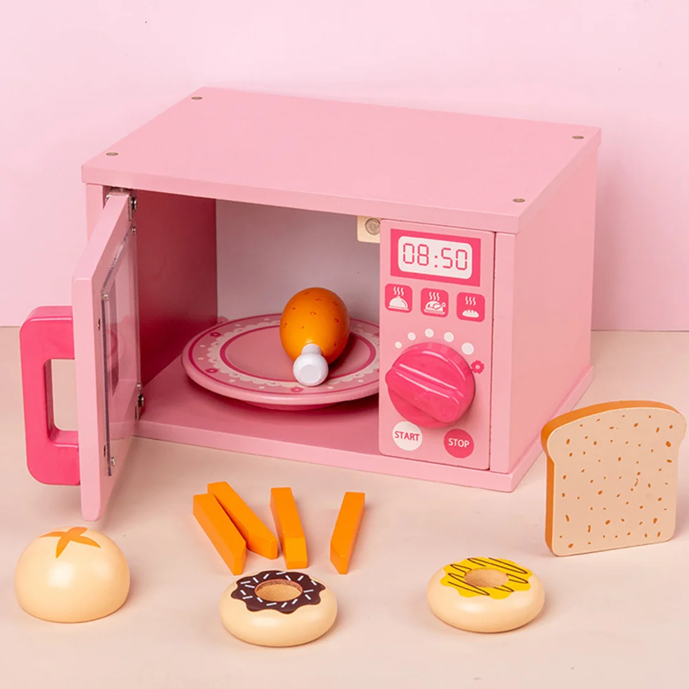 

Playing House Microwave Oven Set Toy Appliances for Kids Kitchen Toys Pretend Small Utensils