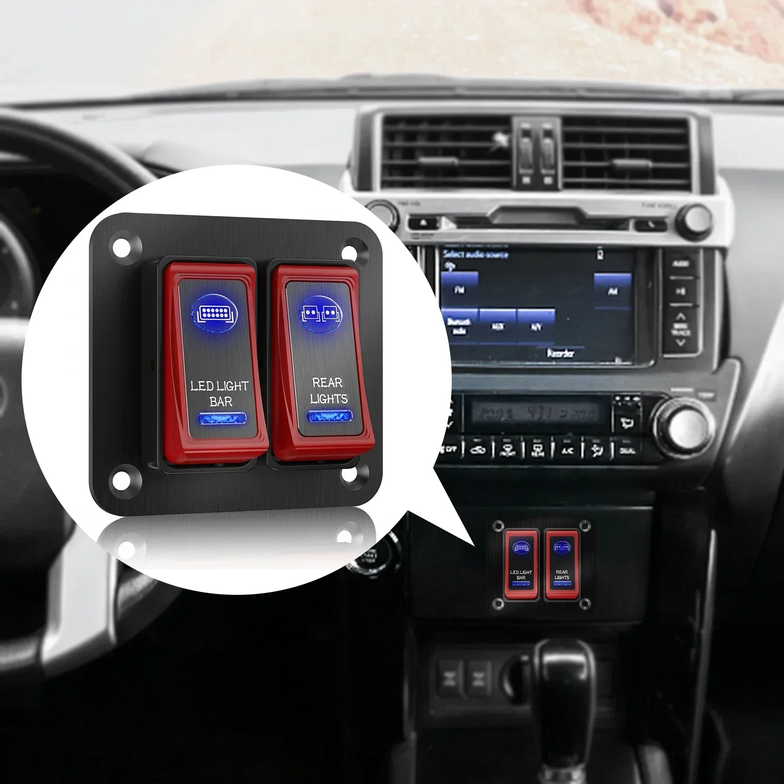 Brand Metal  2-8 Gang with LED  With LED for Car Boat Durable New Durable Waterproof Rocker Switch Panel