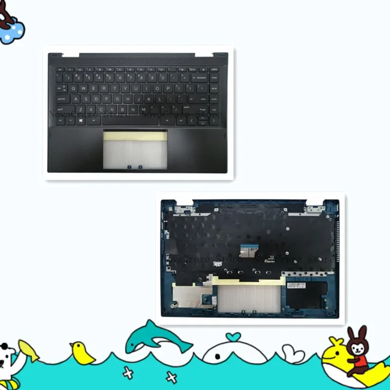 

L96526-001 (Blue Edge) Новый для 14-DW 14T-DW Верхний корпус упора для рук с клавиатурой без подсветки