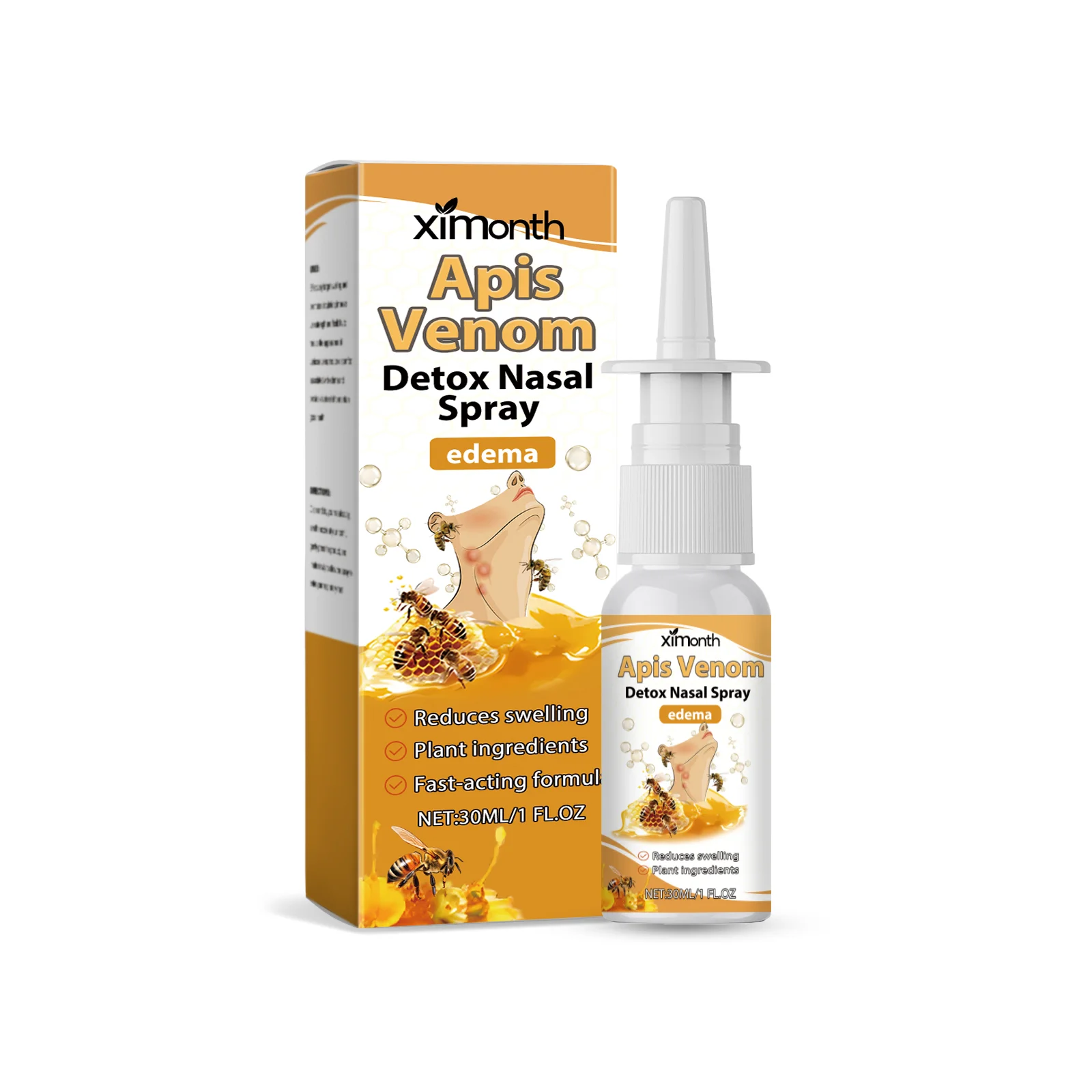 

Ximonth Bee Venom Nose Spray Herbal Ingredients Gently Relieve Discomfort Pampering Comfortable Body Nose Care