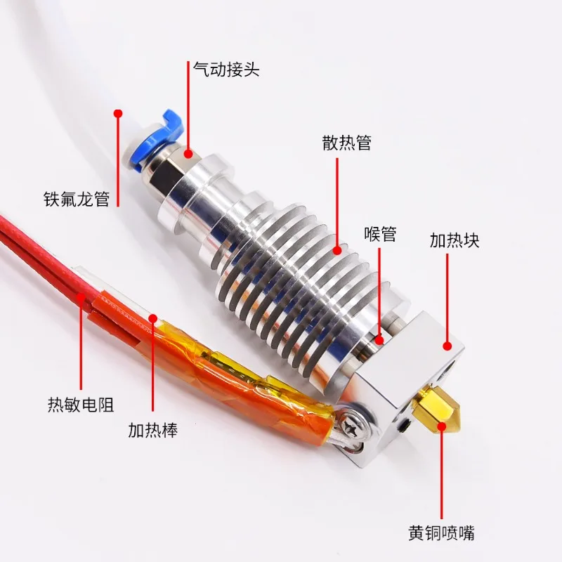 3D Printer Accessories CR-10V2/CR-10V3 24V 40W Sprinkler Kit with Nozzle and Silicone Kit