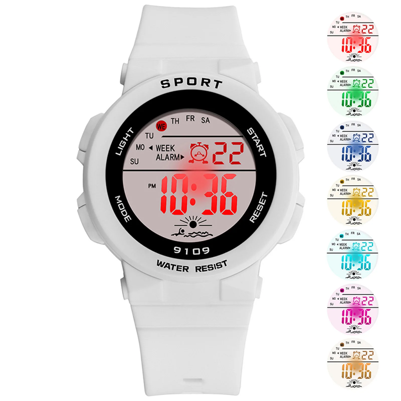 Colorful Digital Waterproof Watch for SYNOKE Girls Boys Cute Sport Luminous Alarm Wristwatch Replacement Watch Accessories