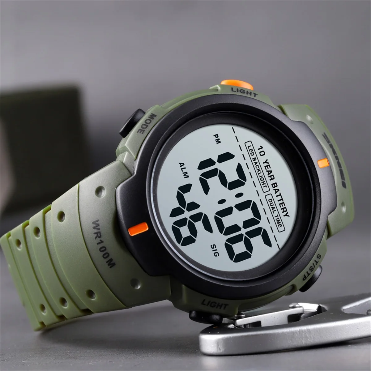 SKMEI Sport Fitness Watches Mens Digital 100M Waterproof Wrist Watch Men 2 Time 10 Year Battery Alarm Clock reloj hombre 1560