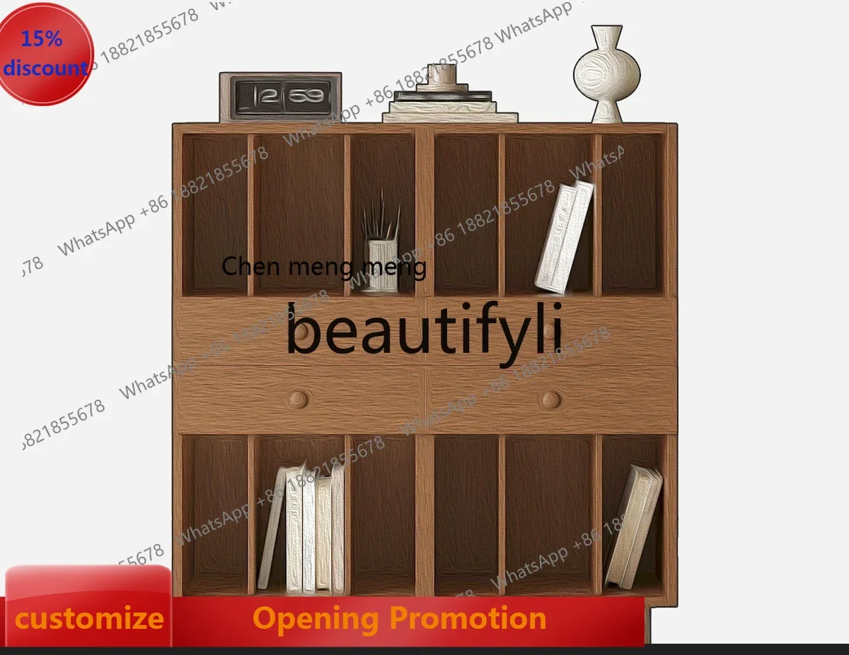 S7486 ss Multifunctional Combination Cabinet Living Room Bedroom Storage Cabinet Solid Wood Magazine Cabinet Home Use