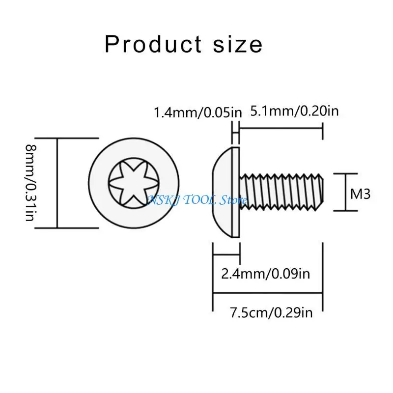 Bild 7: L8RC Professionelle Edelstahl-Ersatzschrauben für 92FS M9-Griffe, 4 Stück