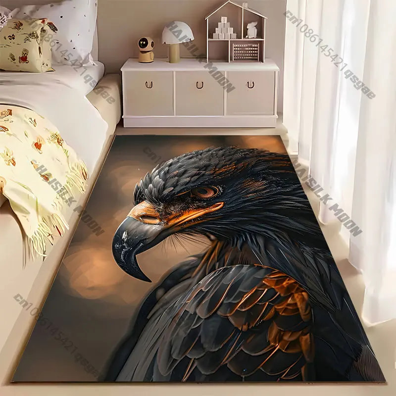 Majestic powerful bird intense gaze carpet Yoga living room room decor children's crawling mat doormat area rug games mat