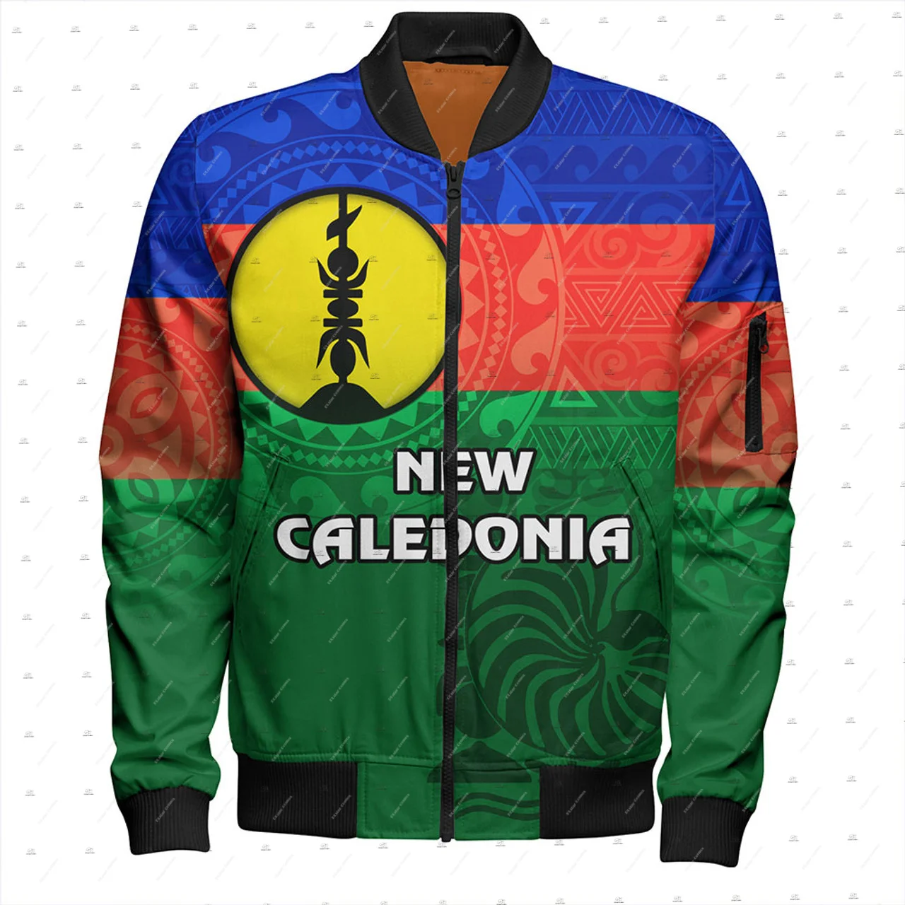 

New Caledonia French Polynesian Islands Tattoo Vintage Retro 3DPrint Winter Harajuku Overcoat Casual Windbreaker Bomber Jacket 3