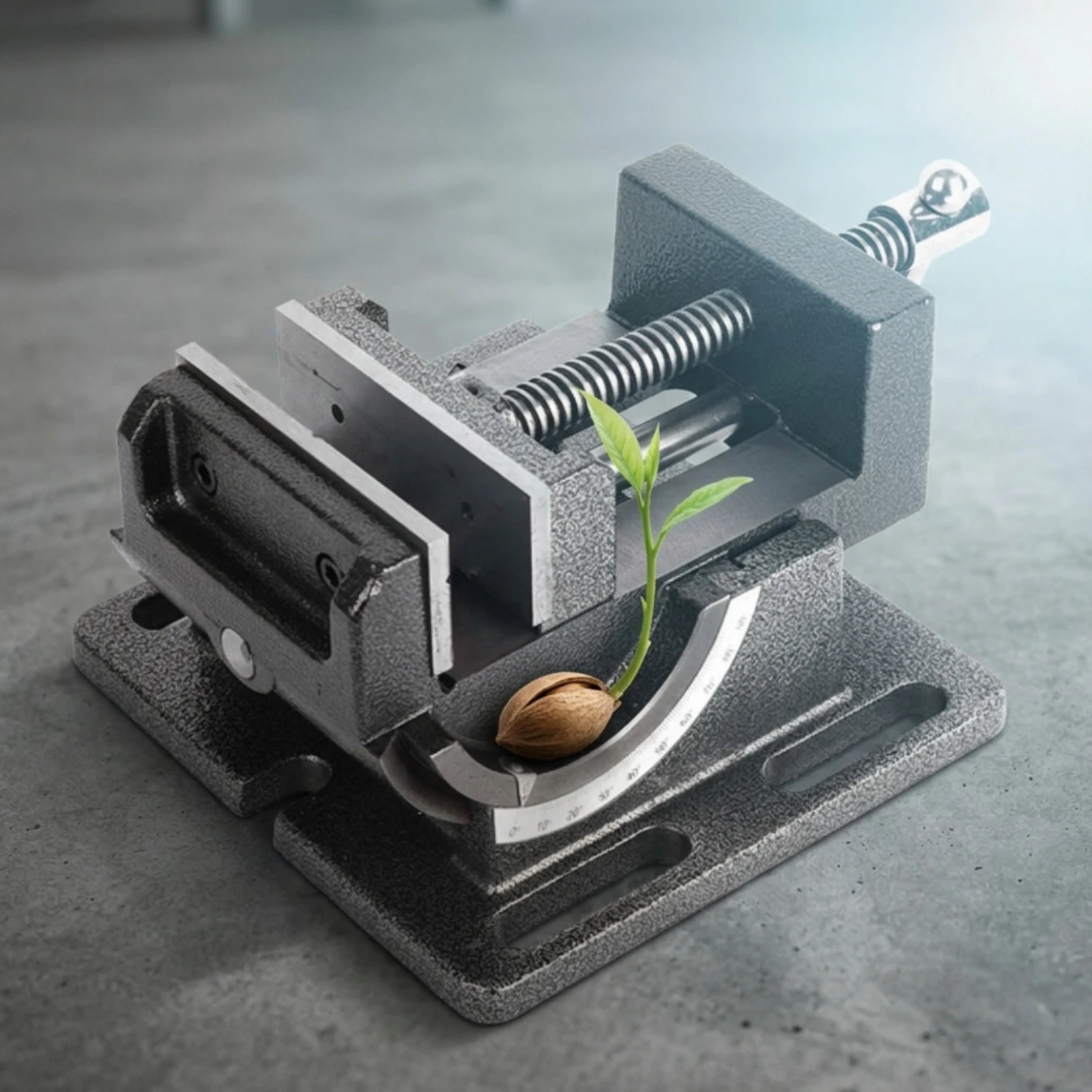 Tilting Drill Press Vise Heavy Duty Swivel Vise with Graduated Base Adjustable Tilt Screw-Driven for Machinists, Workshop