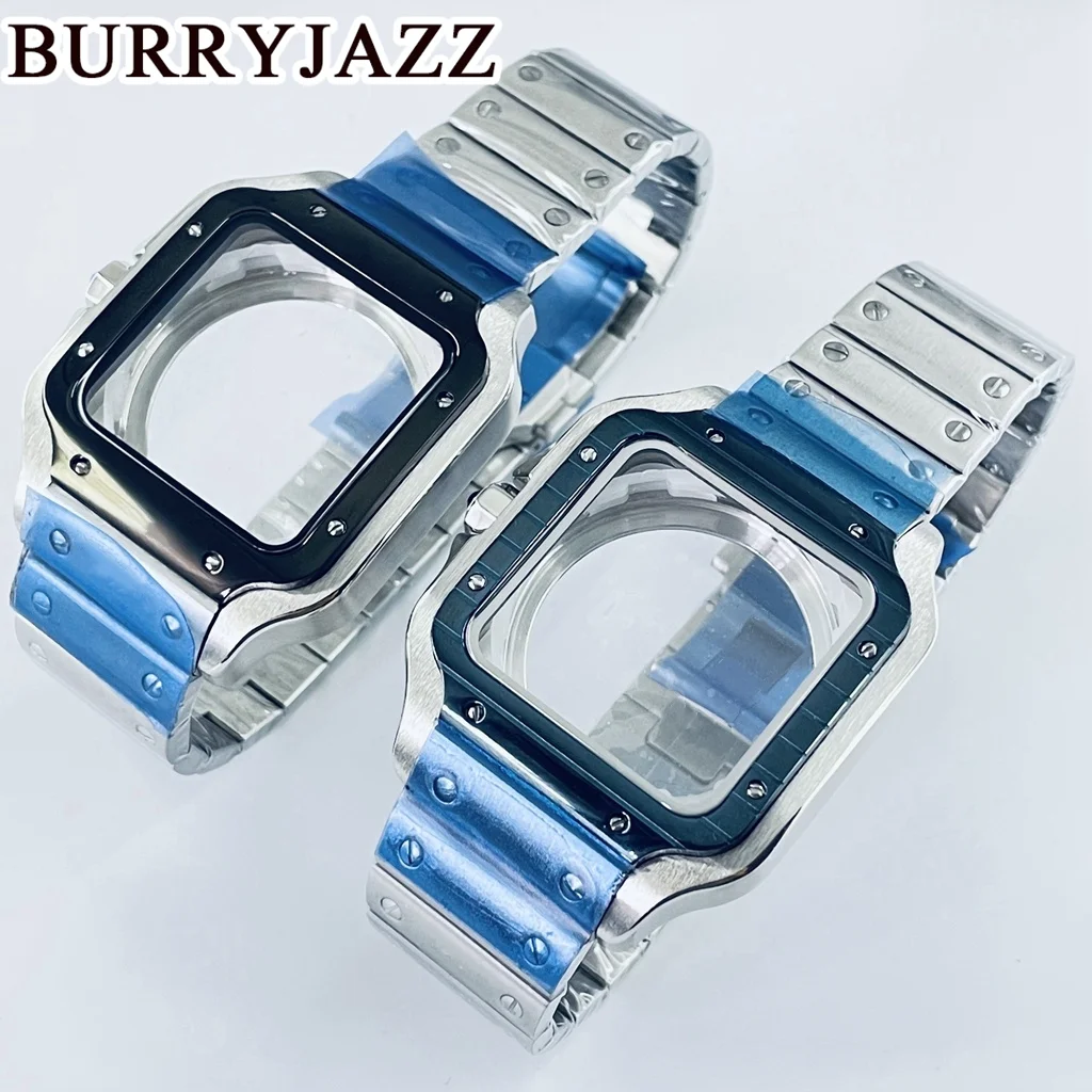 BURRYJAZZ スクエアウォッチケース 38 ミリメートル NH35 NH36 ムーブメント用自動ケースセット 316L 鋼時計修理と修正部品時計