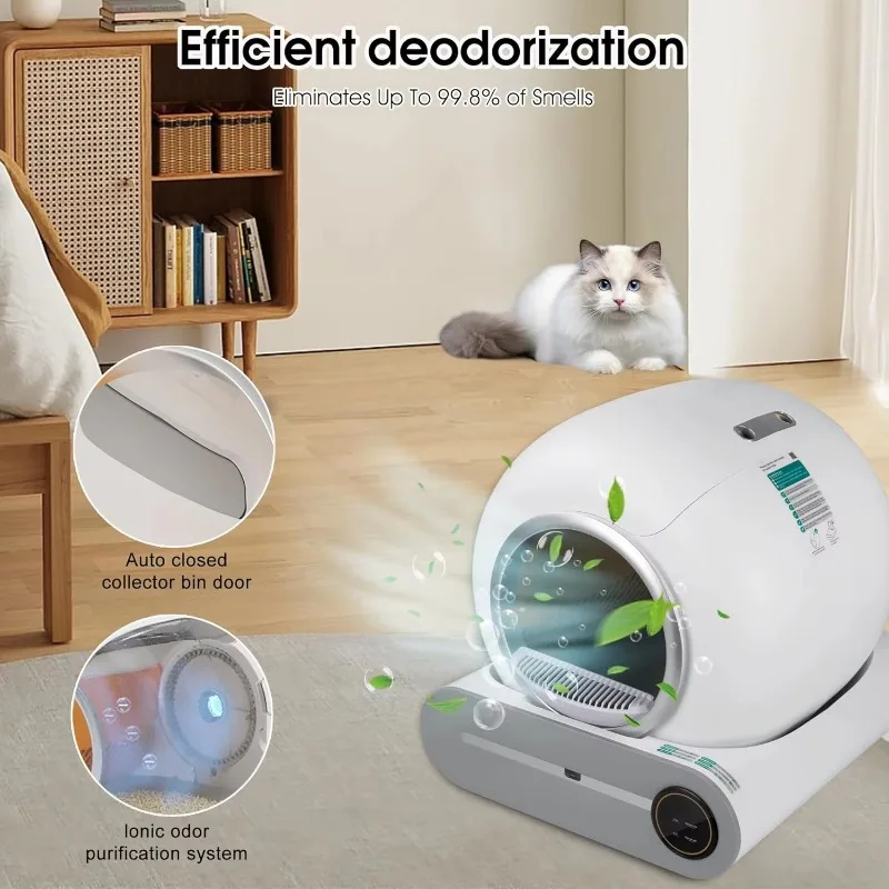 Smart Self-Cleaning Cat Litter Box Automatic Odor Removal with APP WiFi Control Automatic Cat Toilet Litter Box