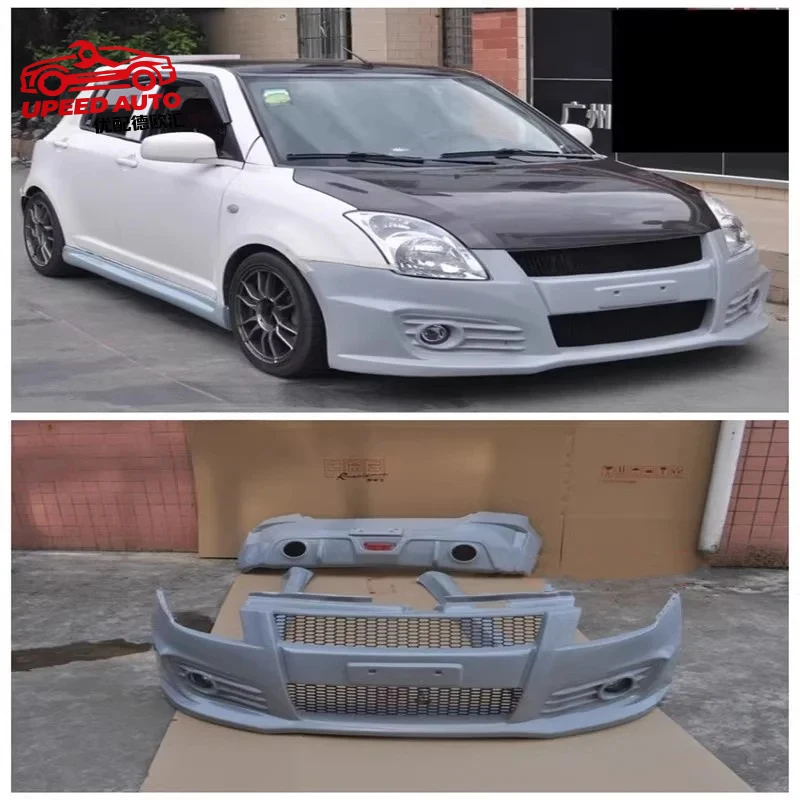 Kit de Carrocería sin Pintar para Suzuki Swift 06-09, Faldones Laterales Modificados, Parachoques Delantero y Trasero, Accesorios para Auto