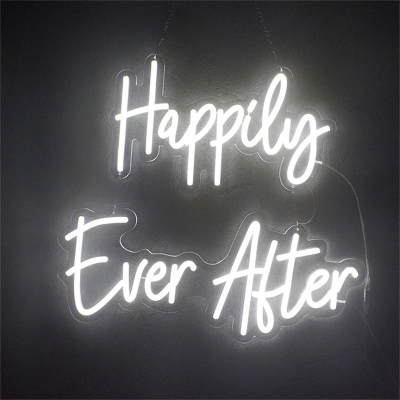 Feliz para sempre depois led neon sign flexível acrílico folha de luz carta casamento feliz aniversário luz decoração luzes festa presente