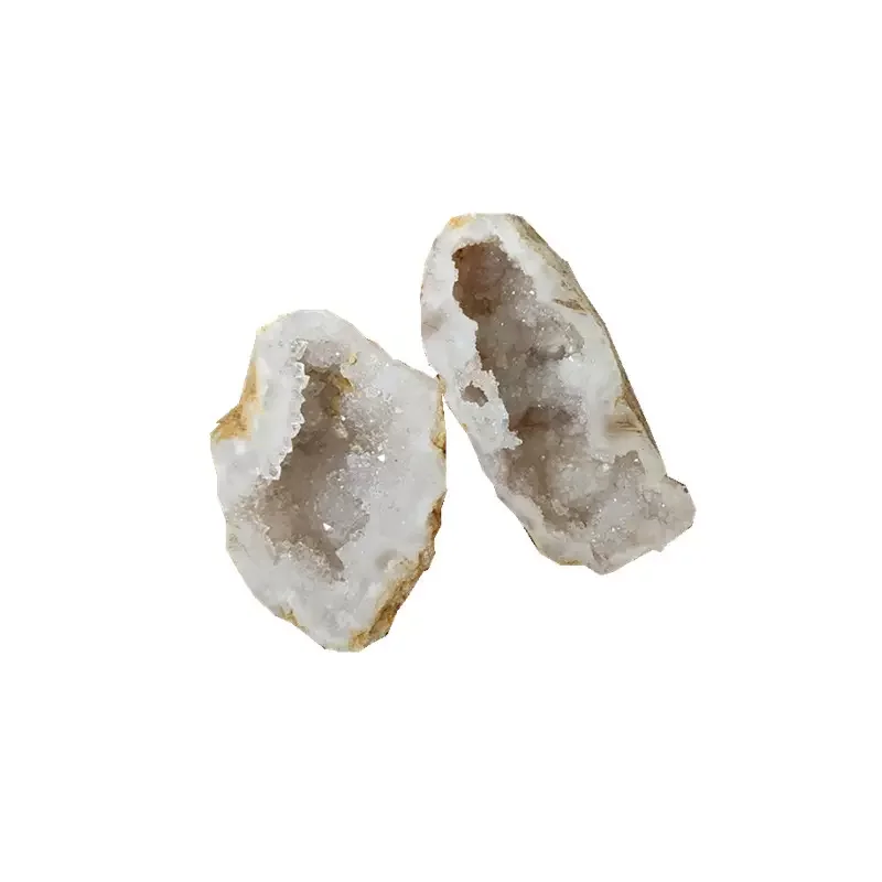 Wholesale natural White crystal Cluster Agate slice Crystal agate geode cluster from Moroccan