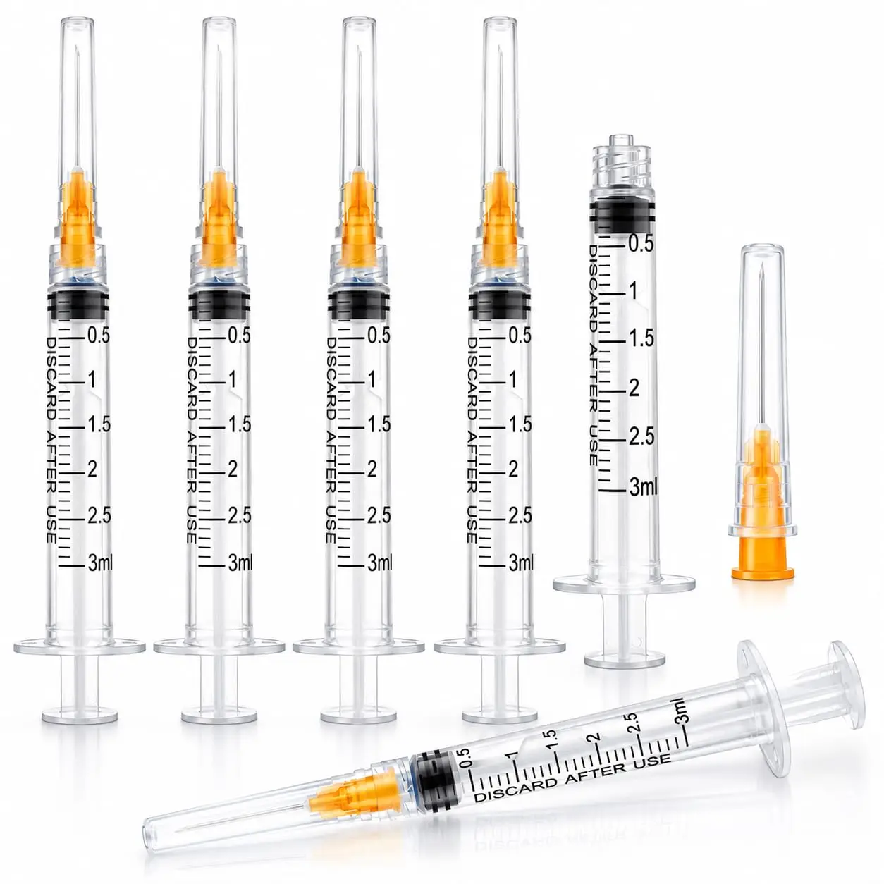 3ml 25G Luer Slip Syringe 20/70/100 Pack Precision Dispensing Tool Glue Oil Adhesive DIY Repair