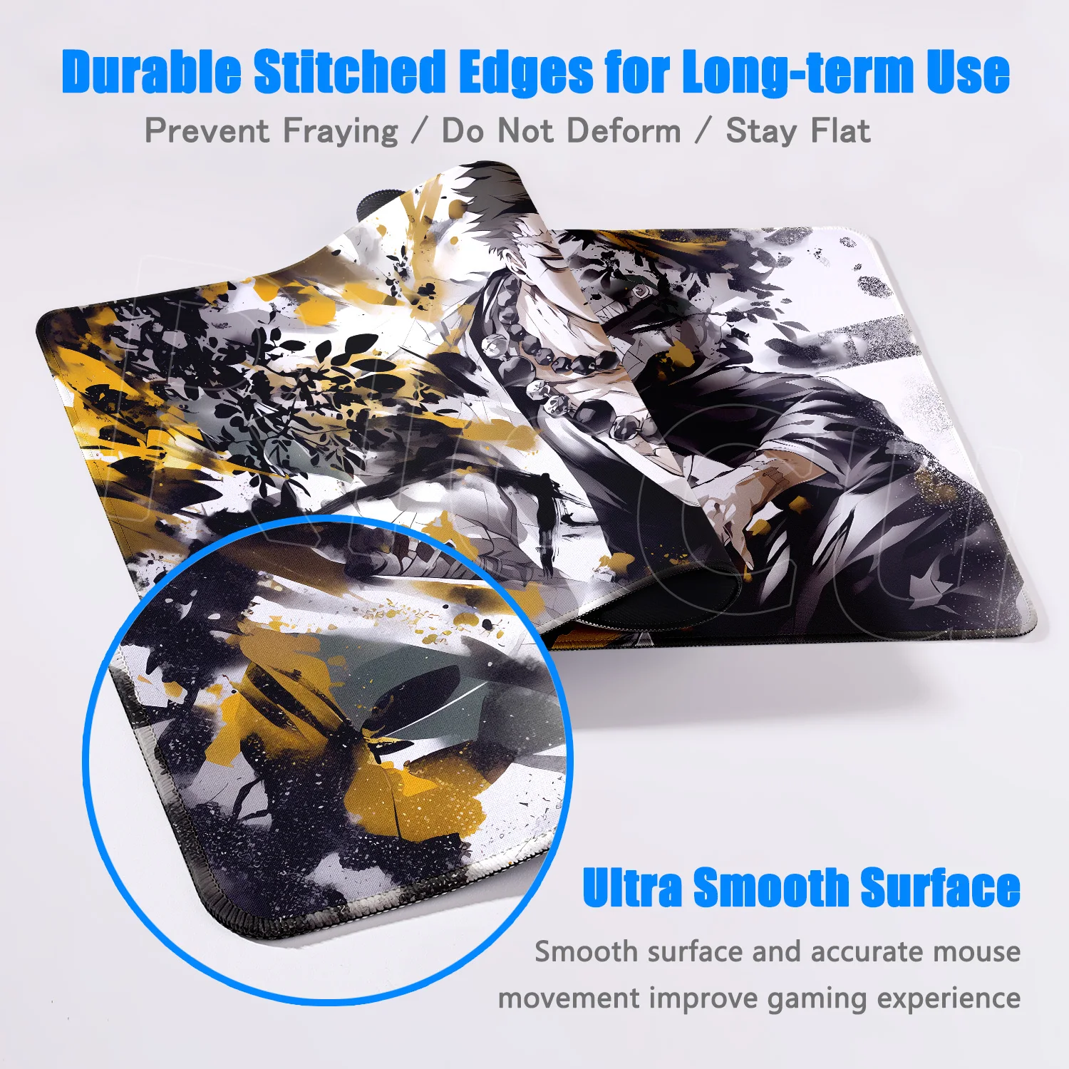 Anime Demon Slayer Mousepad Computer Lock Edge Thicken Keyboard Rugs XXL Oversized Gaming Notebook Carpet for Non-slip Desk Mats