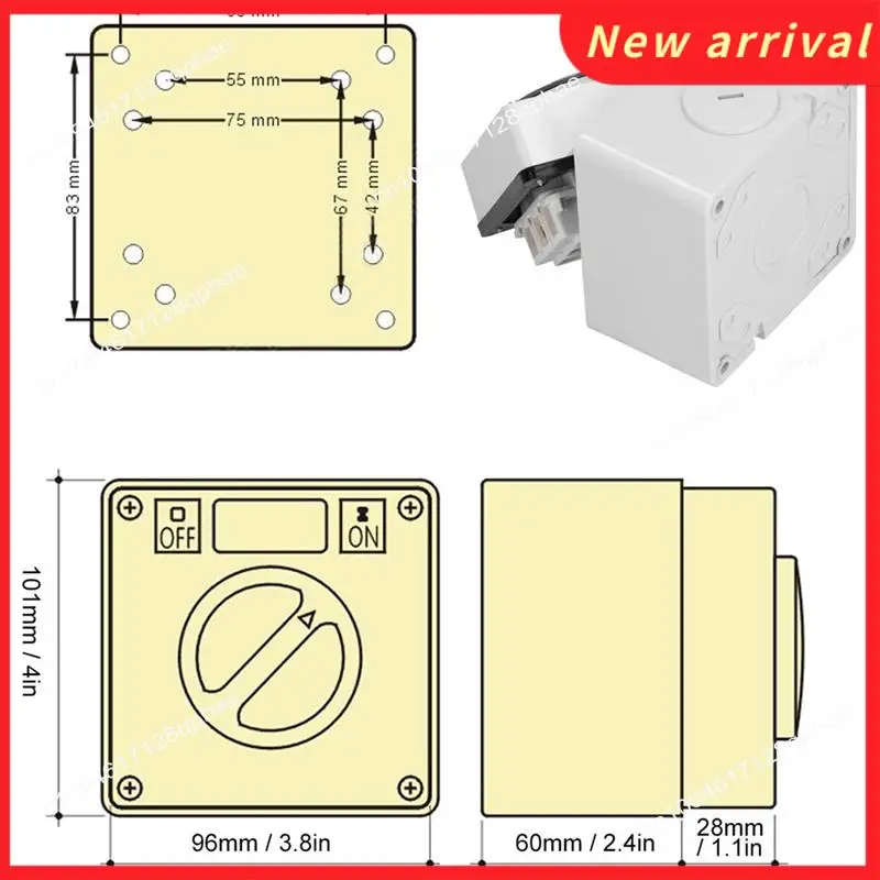 N89R Interruttore impermeabile Isolatore di alimentazione esterno Interruttore on-off Presa interruttore di controllo rotativo antipolvere con accessori (3P40A)