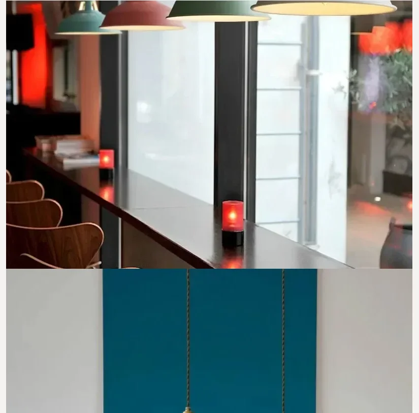 

Домашний потолочный светильник, красочный ретро промышленный подвесной светильник, ресторан, кухня, винтажный подвесной абажур, декоративные лампы