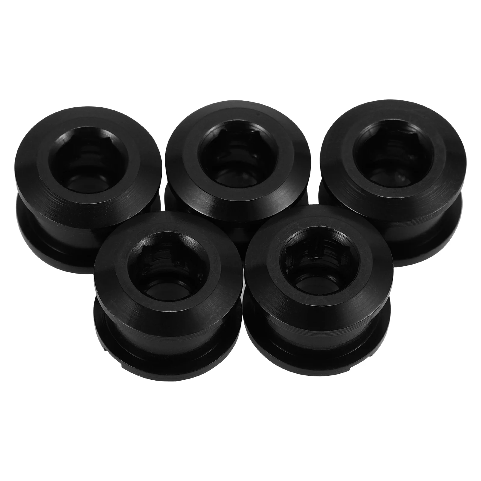 

5pcs Single Chainring Bolts Aluminum Alloy Compatible Mountain Road Bike Crankset Screw Black Lightweight Hardness Performance