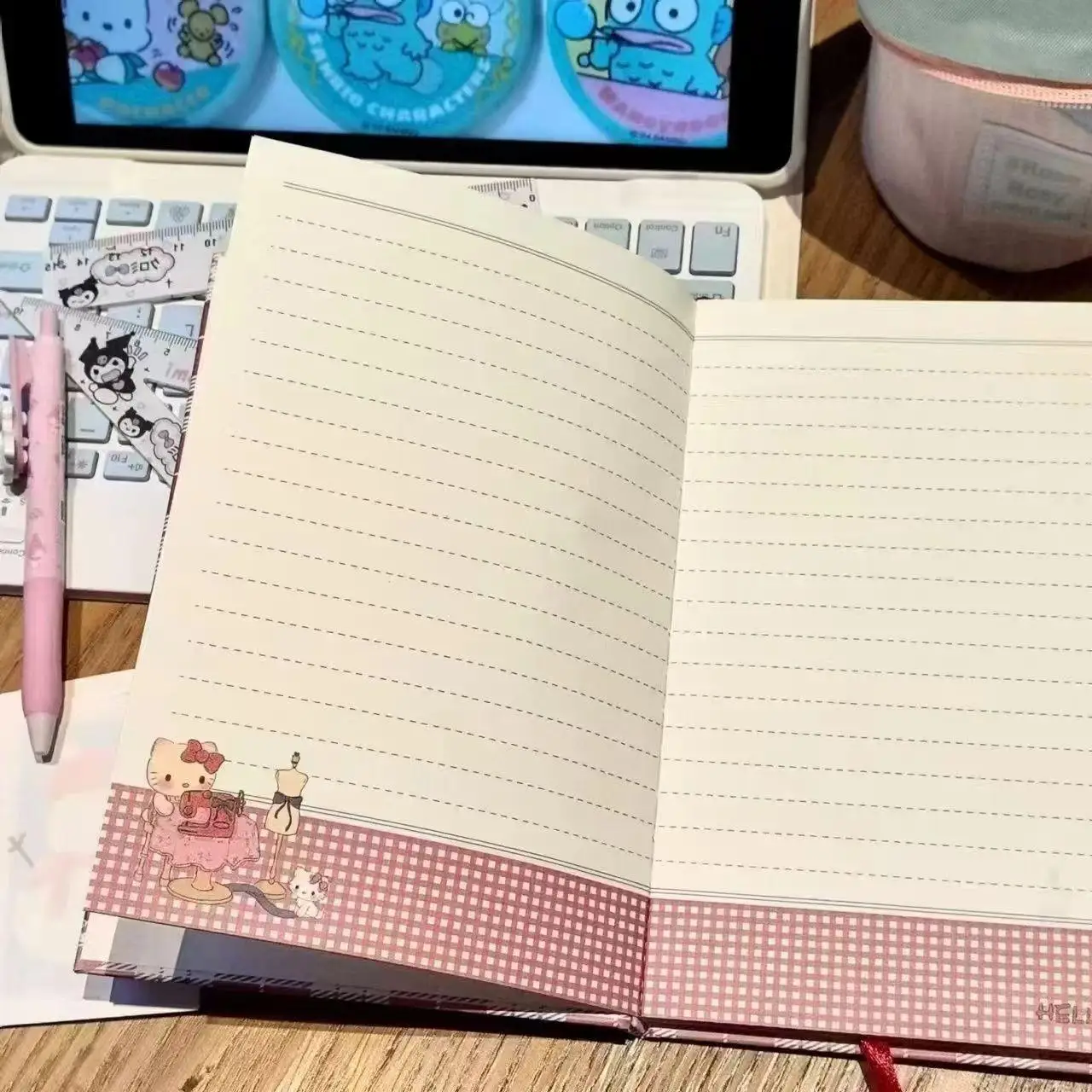 A5 160 Sheets Kawaii Pochacco Notebook Journal Cute Sanrio Notebooks Diary Handbook Students School Office Stationery Supplies