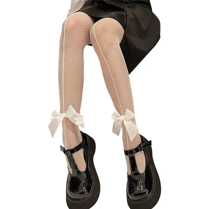 Frauen JK Mädchen Nette Bowknot Strumpfhosen Lolita Strumpfhosen Sexy Spitze Mesh Fishnet Oberschenkel Hohe Strümpfe Club Party Cosplay Kawaii Strumpfwaren – Detail 18