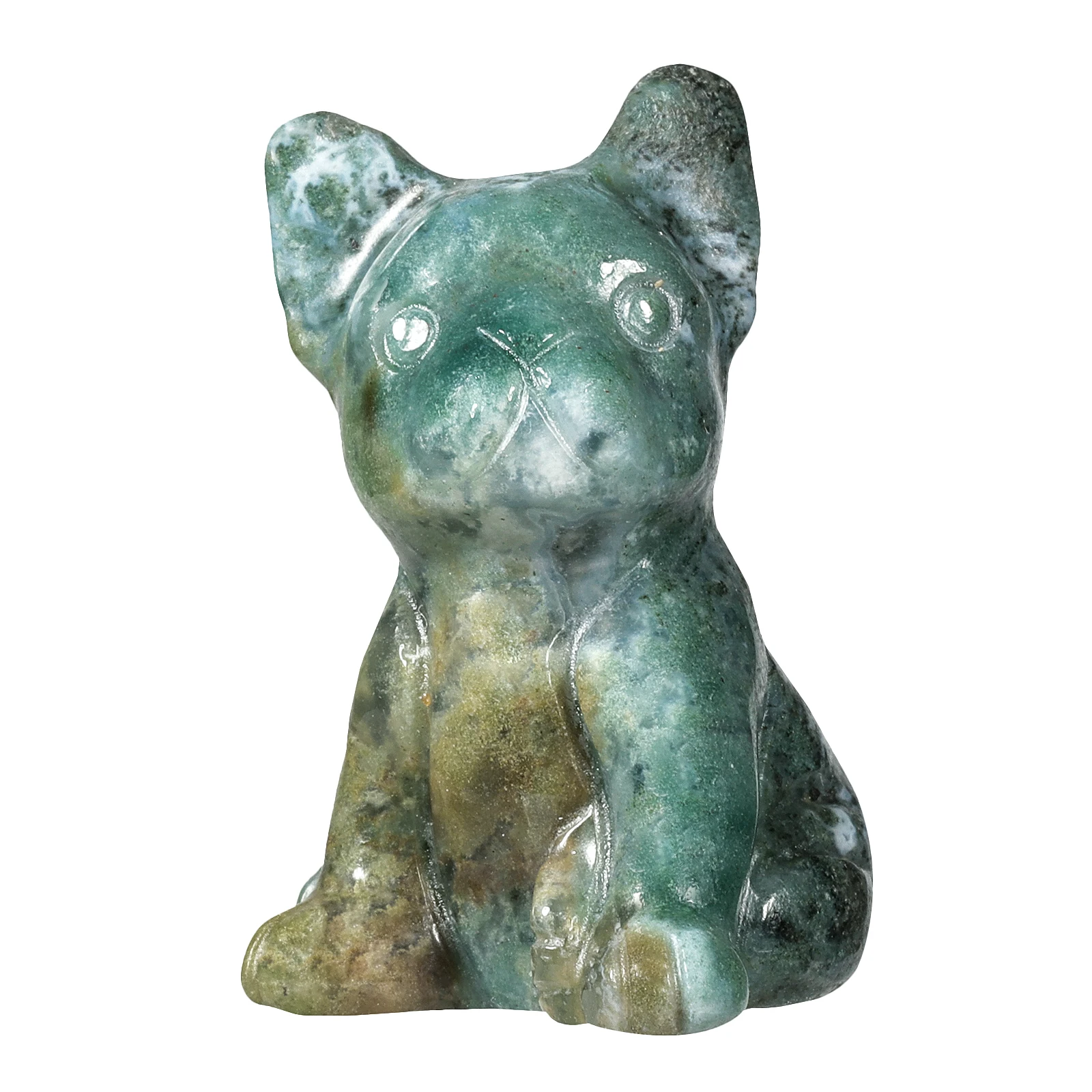 

Натуральный хрустальный камень, фигурка собаки, милая статуя щенка, резные поделки ручной работы для украшения домашнего офиса, ювелирные изделия