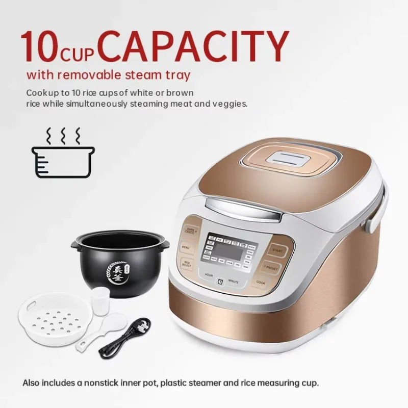

Premium 4.5 Quart Stainless Steel Digital Multicooker: Low-Carb Electric Rice Cooker with Multi-Purpose Functionality