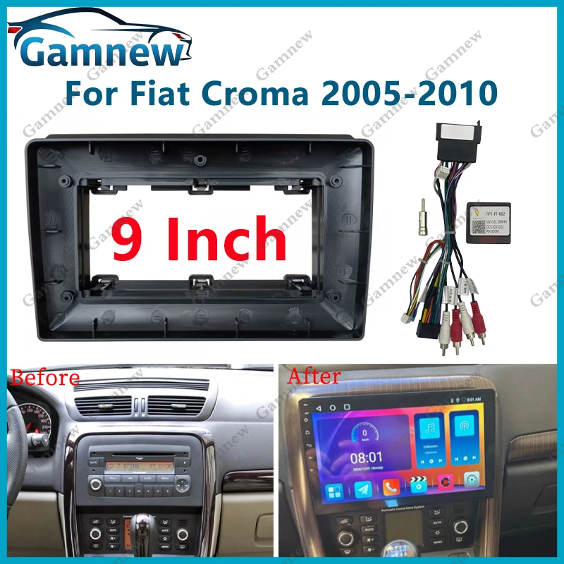 

9 Inch Car Fascia Frame Adapter Canbus Box Android Radio Dash Fitting Panel Kit For Fiat Croma 2005+