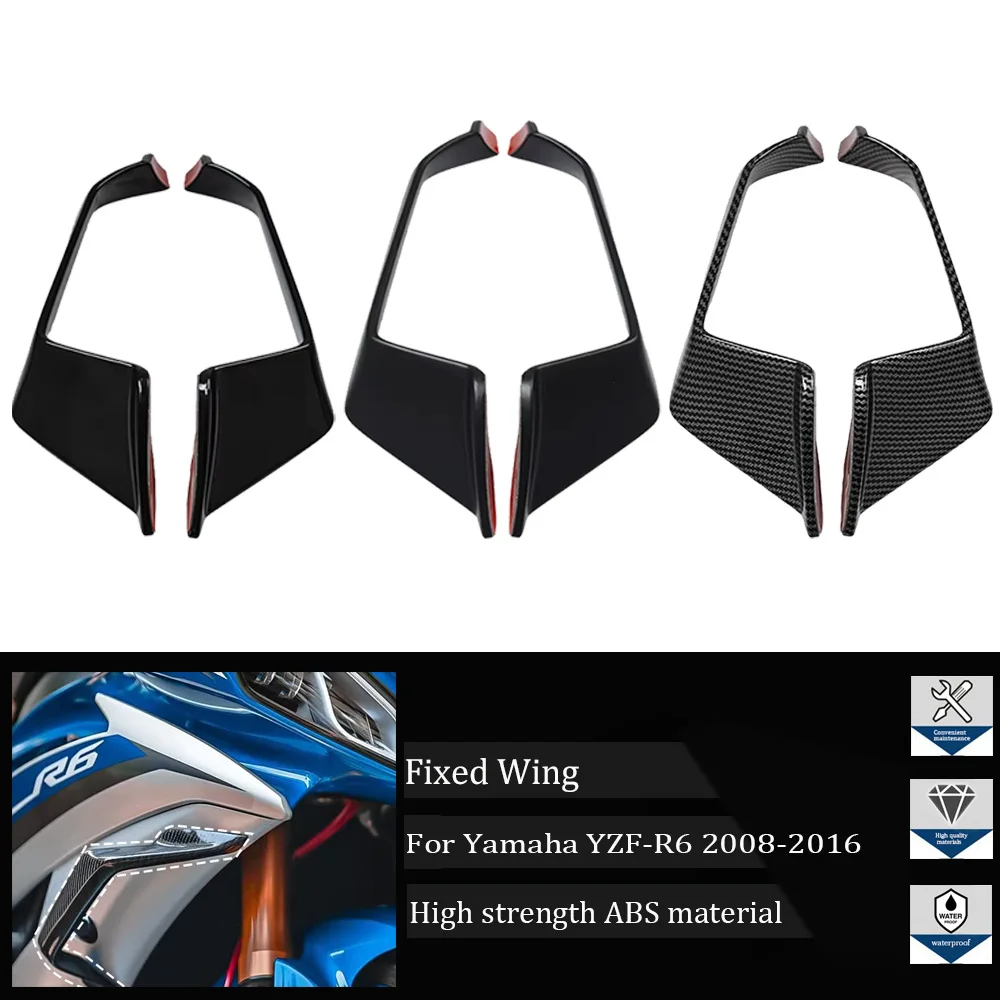 For Yamaha YZF-R6 YZFR6 2008-2016 Motorcycle aerodynamic fixed wing spoiler windshield wing aileron side wing side winglet