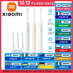 XIAOMI Mijia T100 escova de dente eletrica ipx7 à prova dwaterproof água toothbrush sonica escova eletrica dente inteligente escova de dentes elétrica colorido usb recarregável para escovas de dentes cabeça