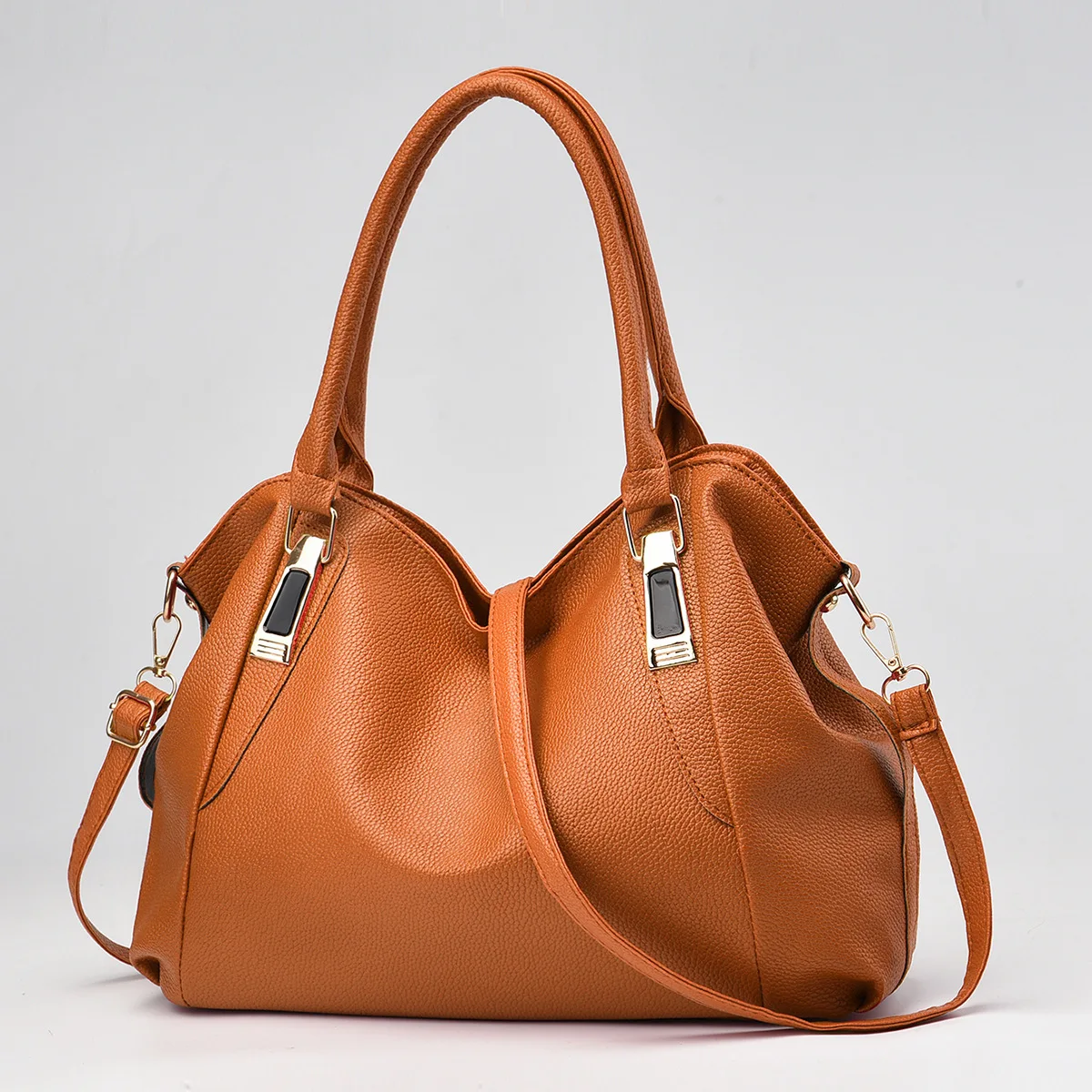 Bolso Hobo de gran capacidad para mujer, bandolera de cuero suave, estilo grande