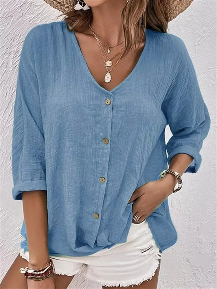 

2024 summerv new Shirts For WomenAutumn Vintage Women's Oversized Shirts And Blouses Fashion Elegant Youth Female Tops