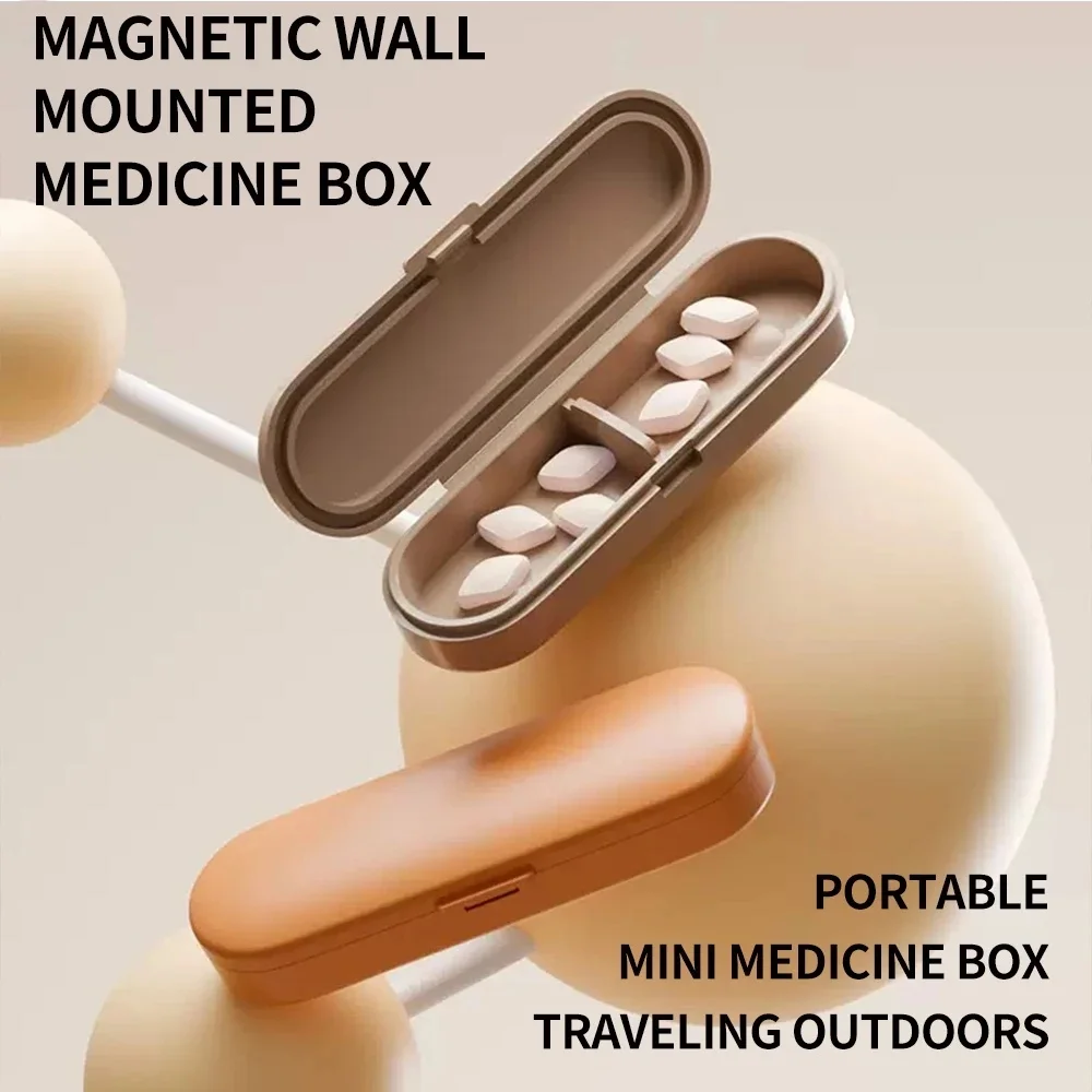 Ultra Mini Portable Pill Box Magnetic Suction Sealed Lightweight Travel Medicine Storage Box for Carrying Pills