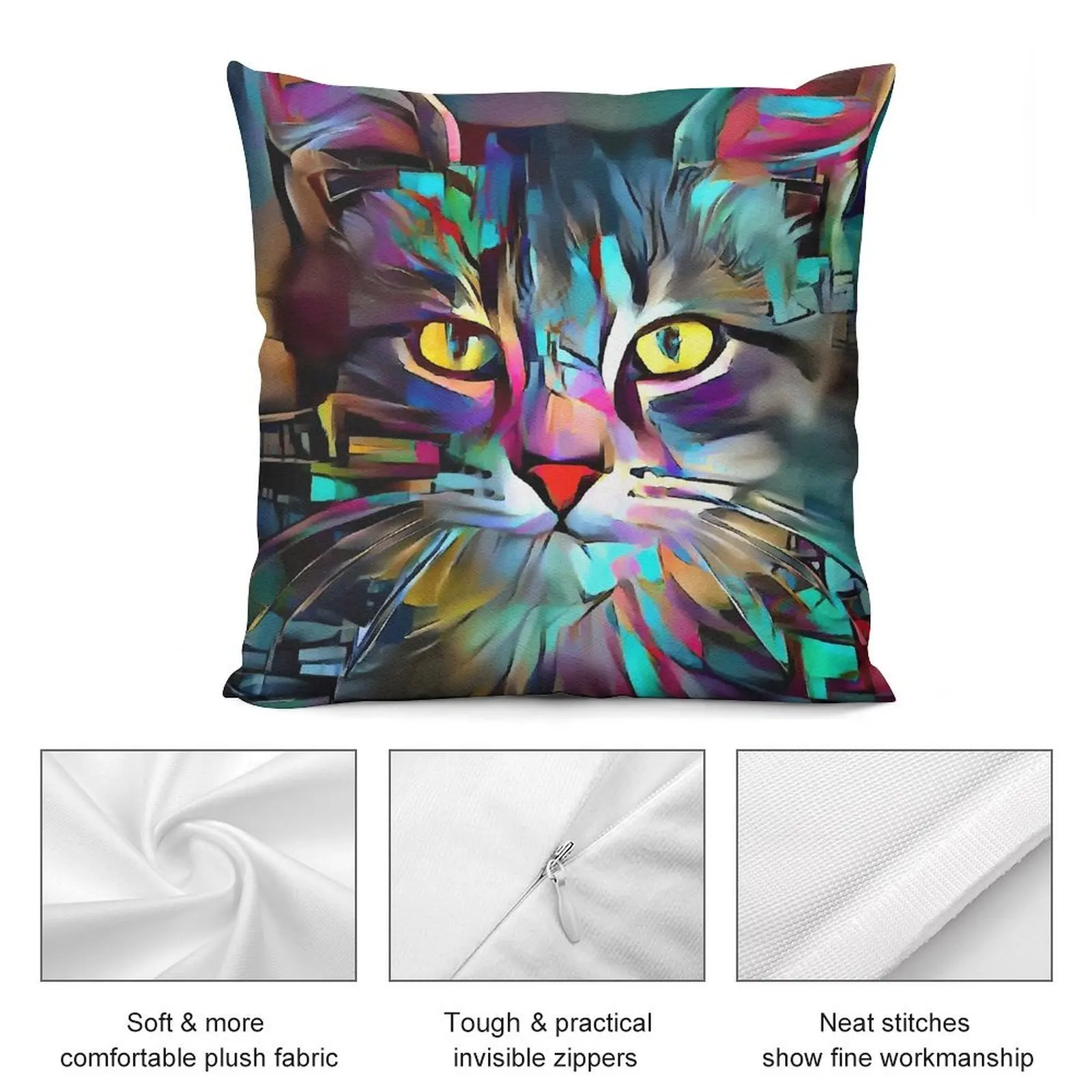 nasty cat Throw Pillow Decorative Cushions For Luxury Sofa Decorative Sofa Cushions Custom Cushion Photo pillow