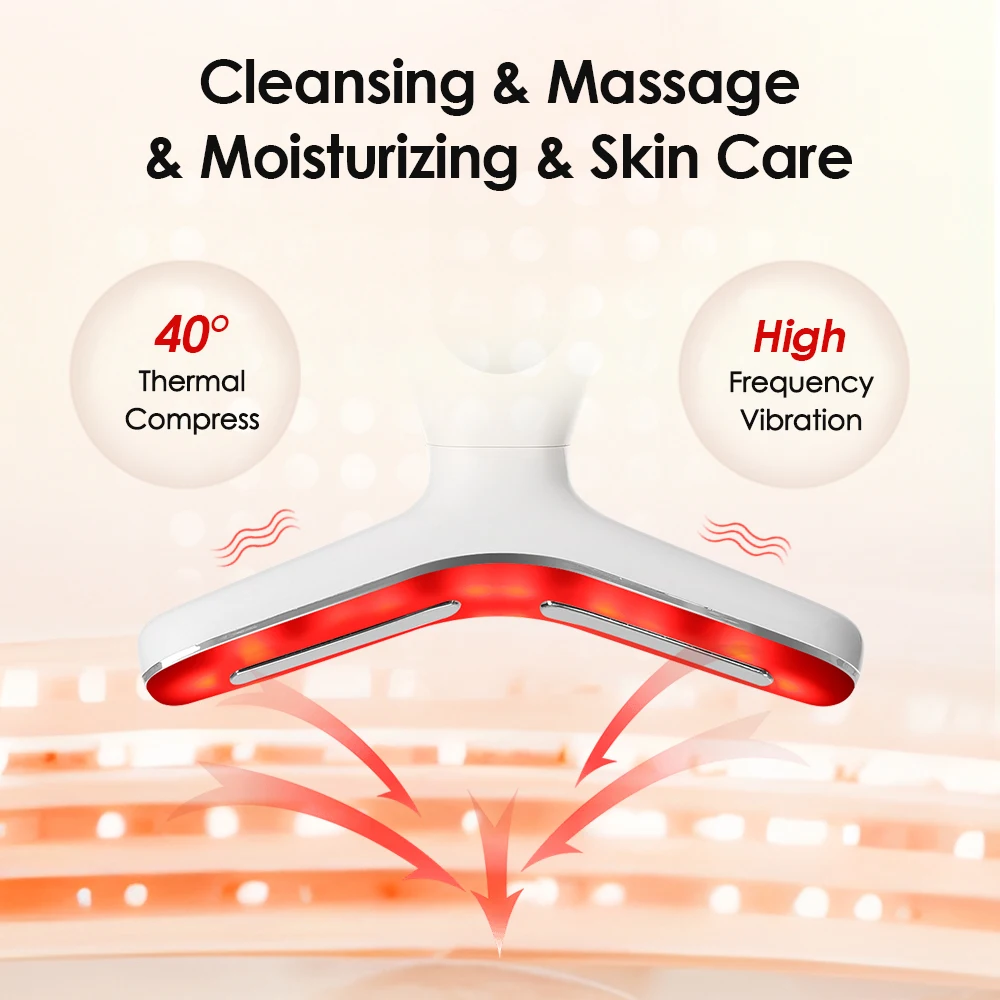 Skin Rejuvenation 7 Color Light Neck Face Lifting And Tightening Anti Aging Artifact Facial Sonic Vibration Massager Beauty Devi