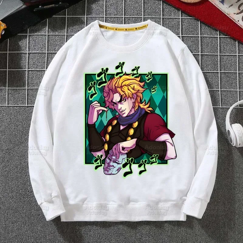 Jojo Bizarre Adventure Japanese Anime Men Jotaro Star Platinum Manga Fashion Hooded Sweatshirt Casual Clothes