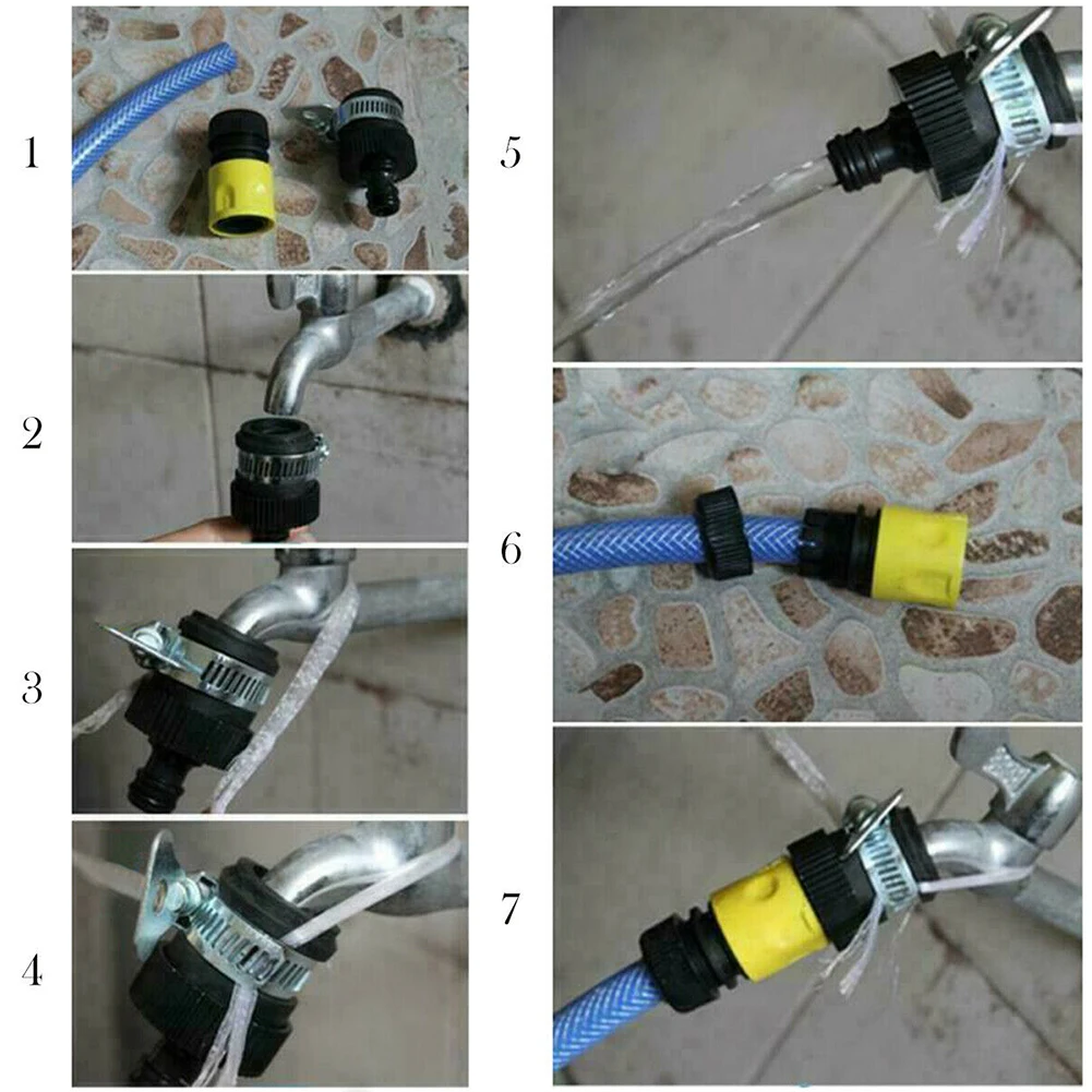 Universal Garden Hose Pipe Fitting Faucet Adapter Kitchen Bath Tap Mixer Tap Faucet Multi-function Faucet Adapter O-ring Water