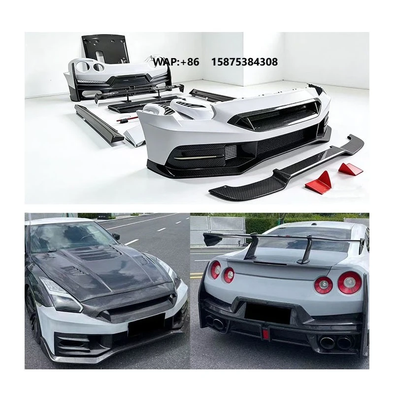For GTR R35 to 24-model Nismo Style Carbon Fiber Body Kit Including Front Bumper Rear Bumper Side Skirts Rear Spoiler