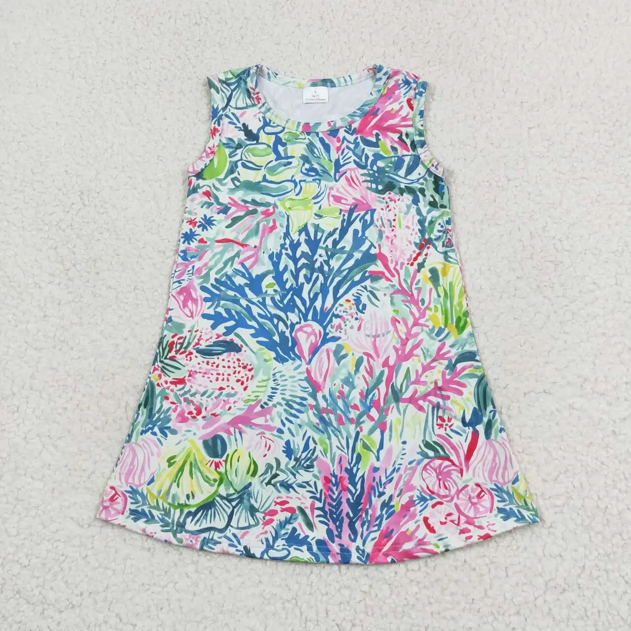 RTS-Robe fleurie colorée pour enfants, vêtements d'été sans manches pour bébés filles, vente en gros