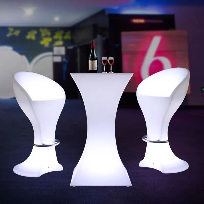 16 Colors Changing Lighting Led Cocktail Table Illuminous Glowing Coffee Bar Stool For Party Event Supplies