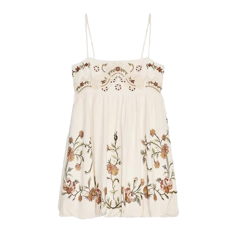 Z 2025 nouveau Faion ort brodé décontracté Dr Ele Aosphere vêtements pour femmes fibre de Polyester 00% été Dr