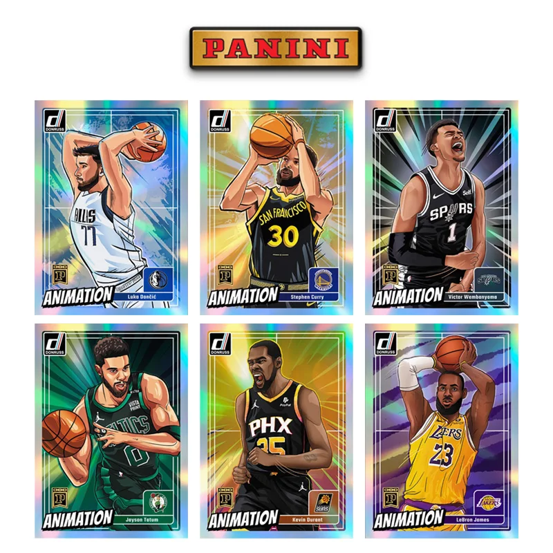 

Panini 2024-25 NBA Court Kings Animation Wenbanyama Doncic Curry James Durant Diy Basketball Star Trading Cards Gift Collection