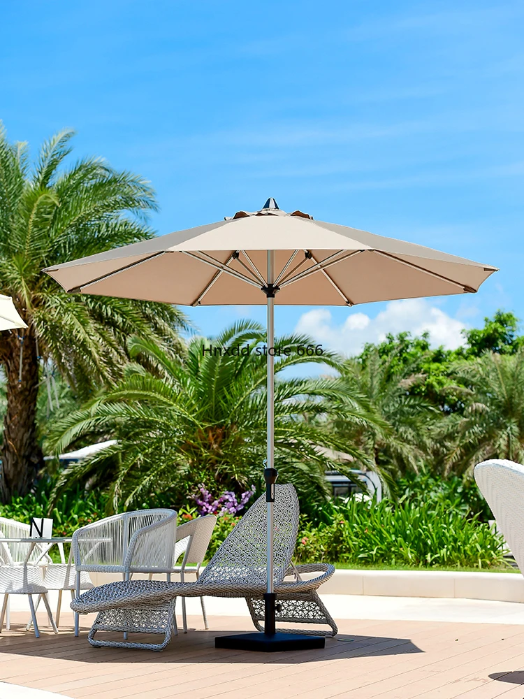 Outdoor sunshade sun umbrella balcony garden folding courtyard beach table and chairs terrace mid-column umbrella